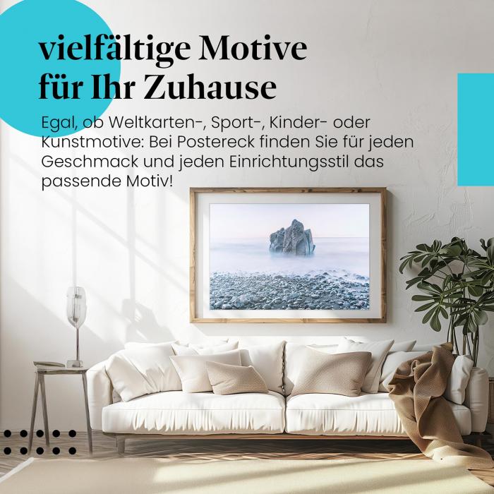 Leinwandbild "Felsen & Nebel": Meer, Langzeitbelichtung - mystisch & verträumt.