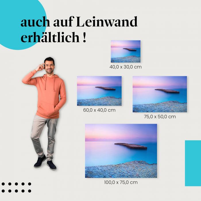 Leinwandbild "Stille des Meeres": Die Schönheit des Meeres in Pastelltönen