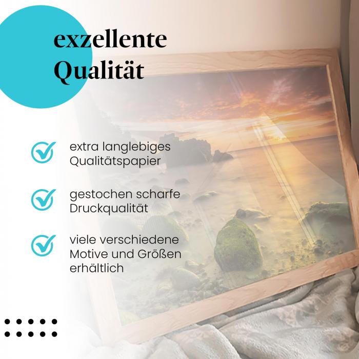 Preview: Felsen am Strand: Sonnenuntergang & Magie | Postereck 0699