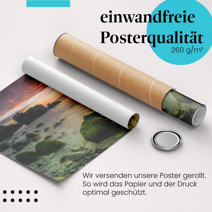 Preview: Felsen am Strand: Sonnenuntergang & Magie | Postereck 0699