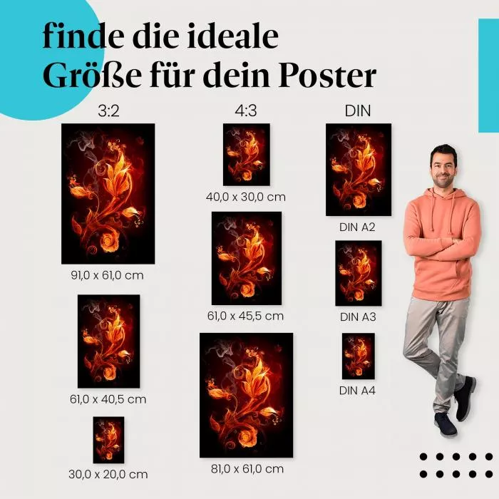 Feuer & Flamme: Abstrakte Blumen | Postereck 0025