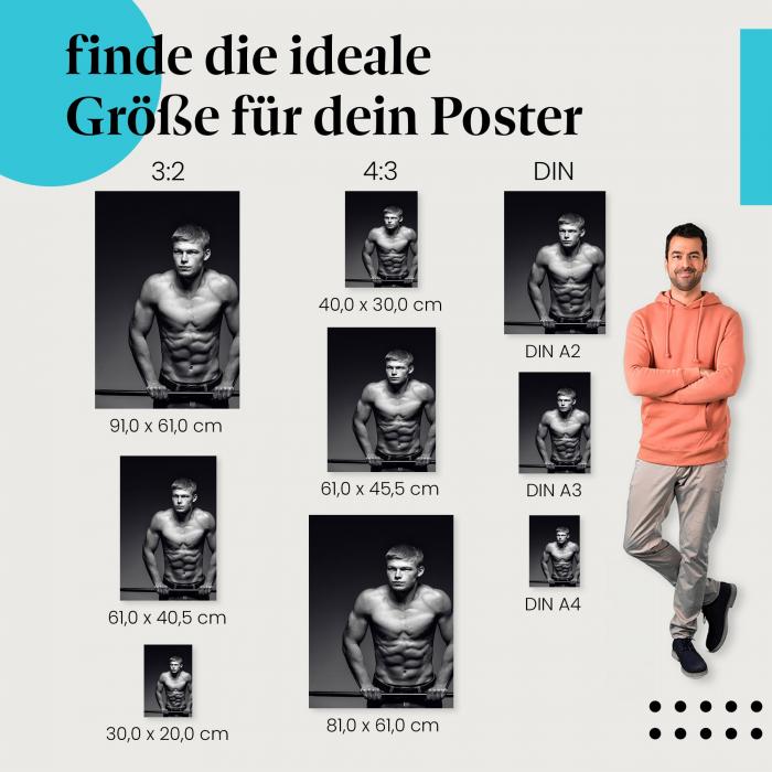 "Fitnessstudio": Poster - Muskulöser Mann & Reck