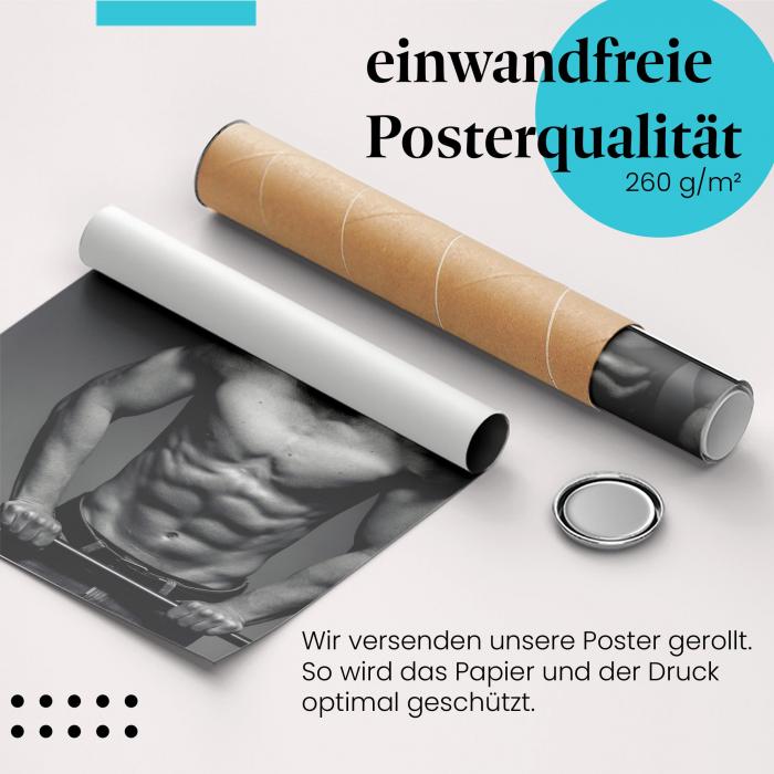 Gerolltes Poster "Mann", Fitnessstudio, Reck.