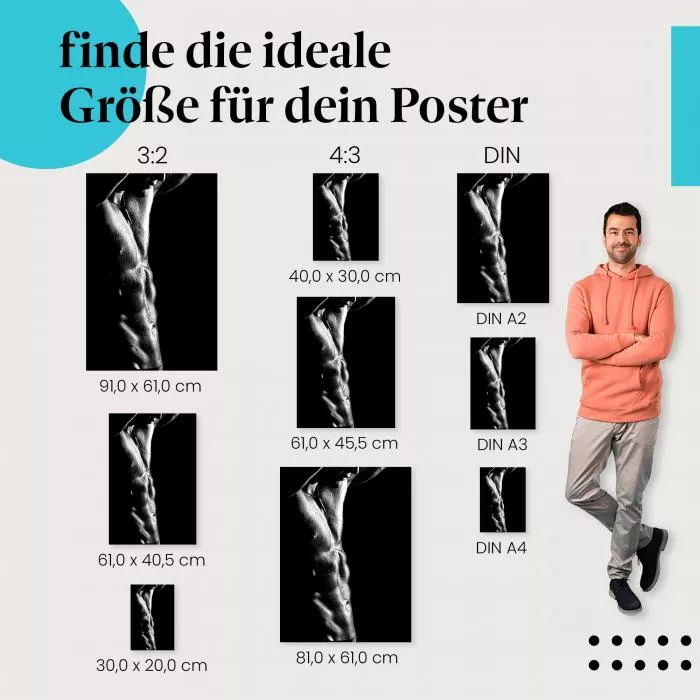 Definierter Oberkörper eines Mannes | Postereck 1036
