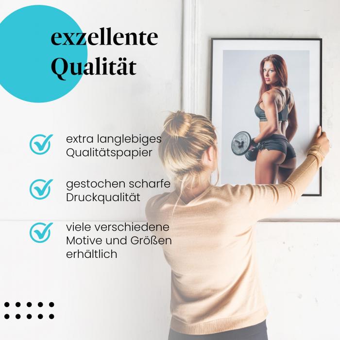 Gerahmtes Bild "Fitness & Stärke". Sportliches Motiv, Motivation & Power.