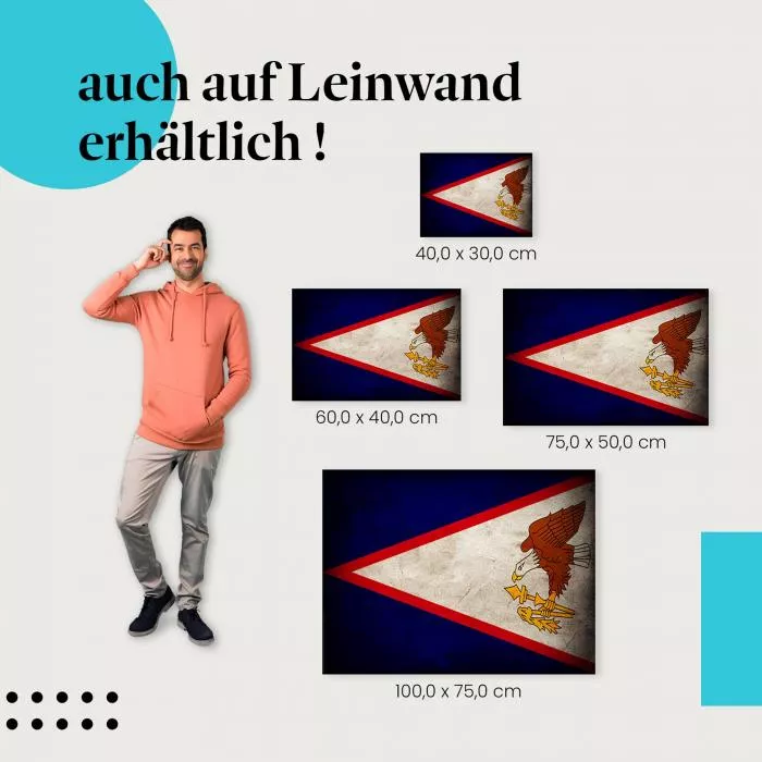  Amerikanisch-Samoa: Vintage Flagge & Adler | Postereck 0392