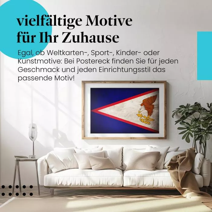 Amerikanisch-Samoa: Vintage Flagge & Adler | Postereck 0392