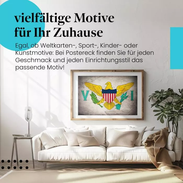  Amerikanische Jungferninseln: Vintage Flagge | Postereck 0374