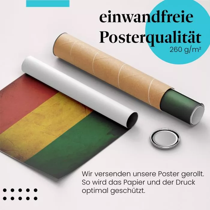  Bolivien: Vintage Flagge, Geschichte & Kultur | Postereck 0357