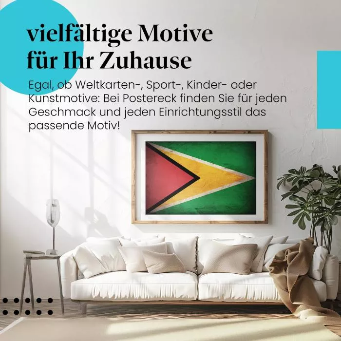  Guyana: Vintage Flagge, Farben & Dynamik | Postereck 0364