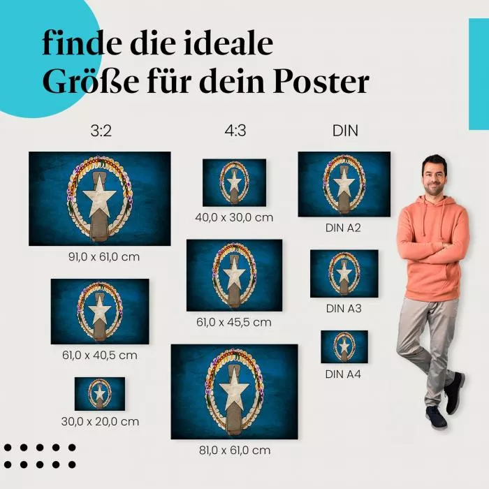 Nördliche Marianen: Vintage Flagge & Kultur | Postereck 0396
