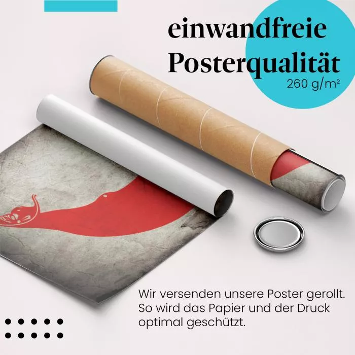  Rapa Nui: Vintage Flagge, Moai & Osterinsel | Postereck 0391