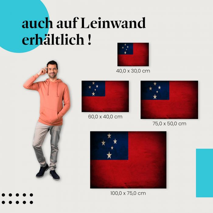 "Samoa Flagge" Leinwand. Verschiedene Größen, setze Akzente in deinem Zuhause!