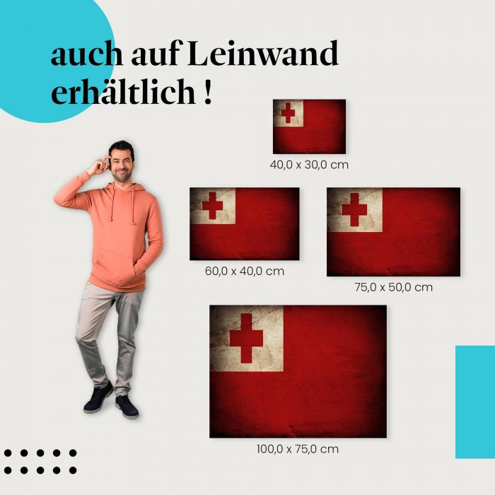 "Tonga Flagge" Leinwand. Finde die ideale Größe & setze Akzente!