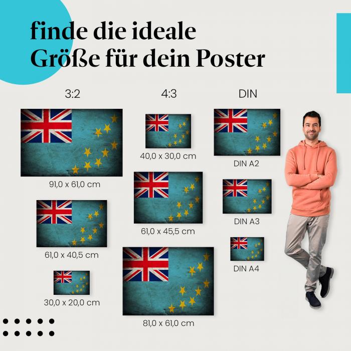 Tuvalu Flagge Poster: Verschiedene Größen für deine Wand!