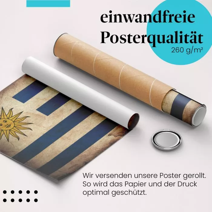 Uruguay: Vintage Flagge, Sonne & Streifen | Postereck 0370