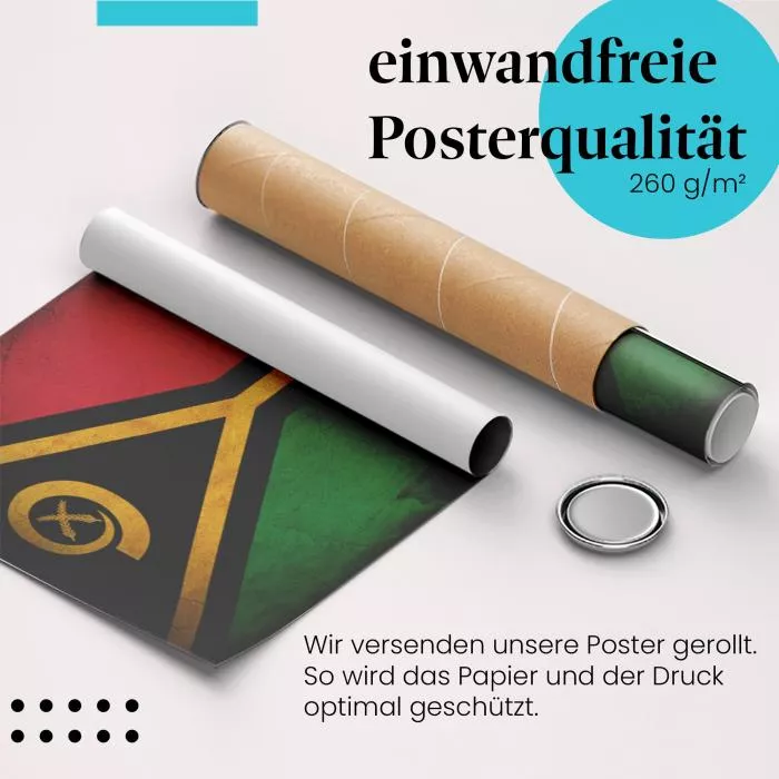  Vanuatu: Vintage Flagge, Frieden & Einheit | Postereck 0390