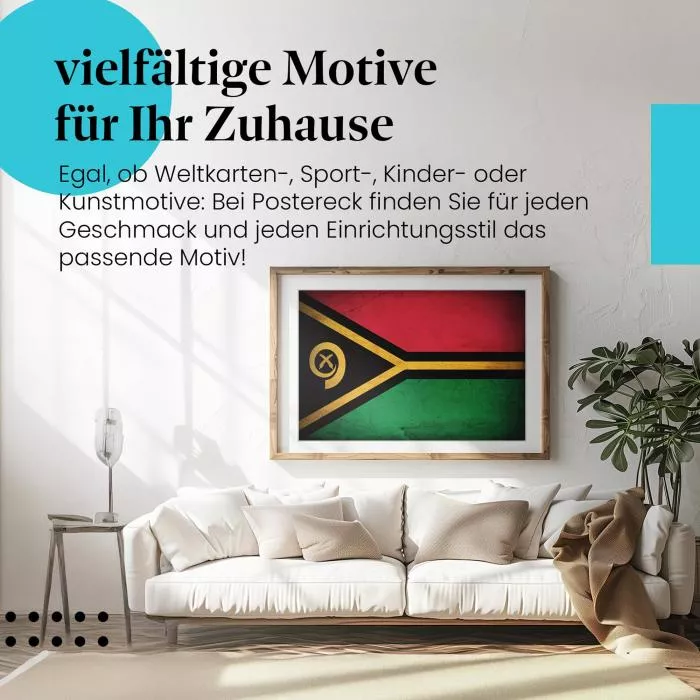  Vanuatu: Vintage Flagge, Frieden & Einheit | Postereck 0390