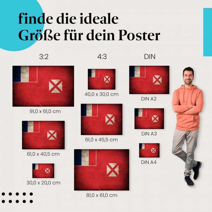 Wallis & Futuna Flagge: Poster in verschiedenen Größen!
