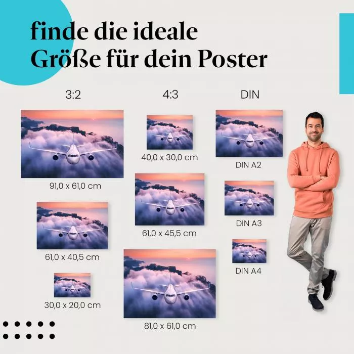 Flugzeug & Sonnenuntergang | Postereck 2976