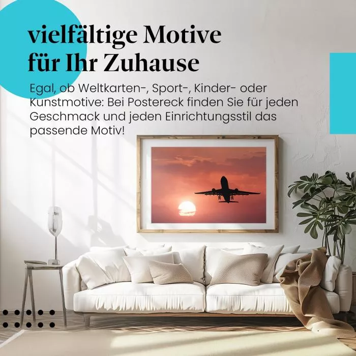 Flugzeug im Abendrot | Postereck 2751