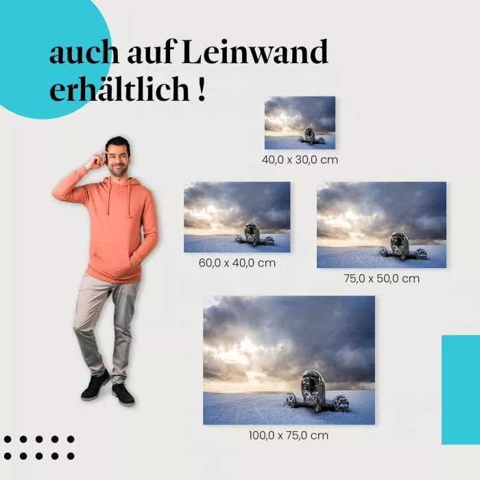 Flugzeugwrack im Schneegestöber: Island & Vergänglichkeit | Postereck 0562