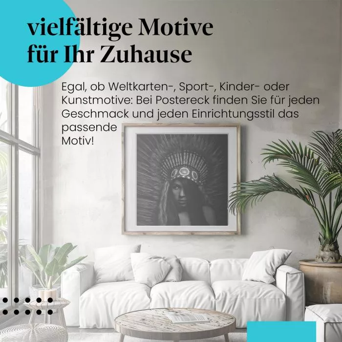 Frau mit Federschmuck | Postereck 4021