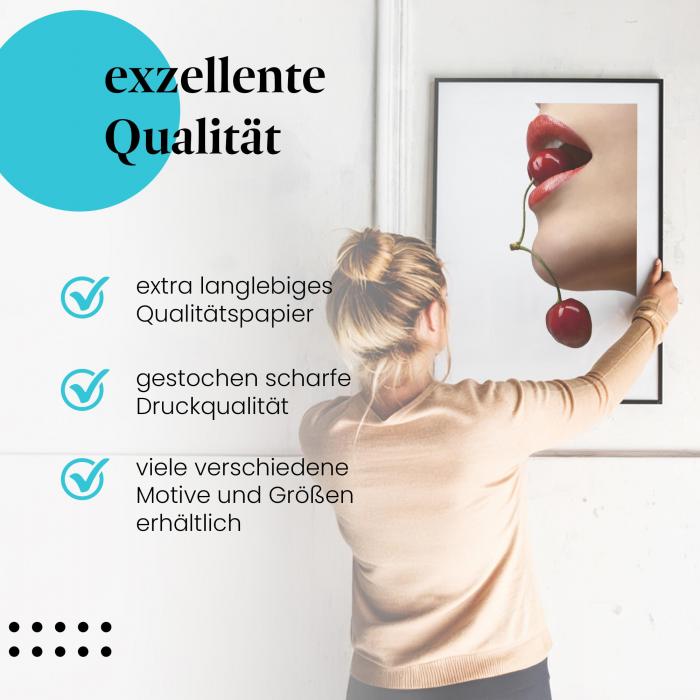 Preview: Sinnliche Kirsche: Frau genießt Genuss | Postereck 0063