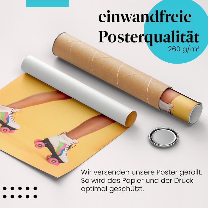 Gerolltes Poster "Rollschuhlaufen" - Sport & Style, sicher verpackt.