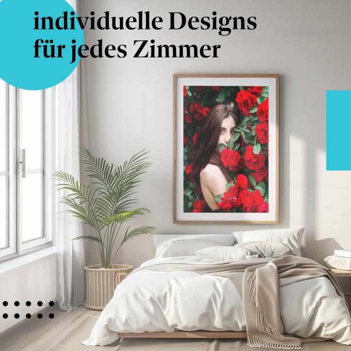 Schlafzimmer Deko: "Rosen & Frau" Poster: Sinnlichkeit & Romantik - ein Hingucker.