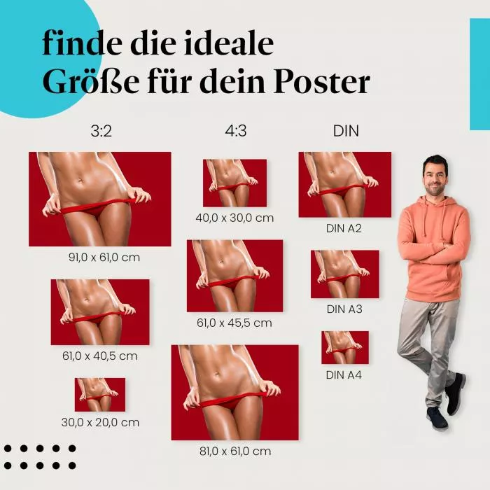 Sinnliche Frau: Rote Unterwäsche | Postereck 1520