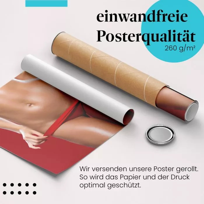 Sinnliche Frau: Rote Unterwäsche | Postereck 1520