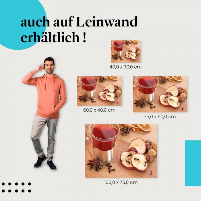 Früchtetee: Leinwandbild. Wärmendes Getränk für kalte Tage.