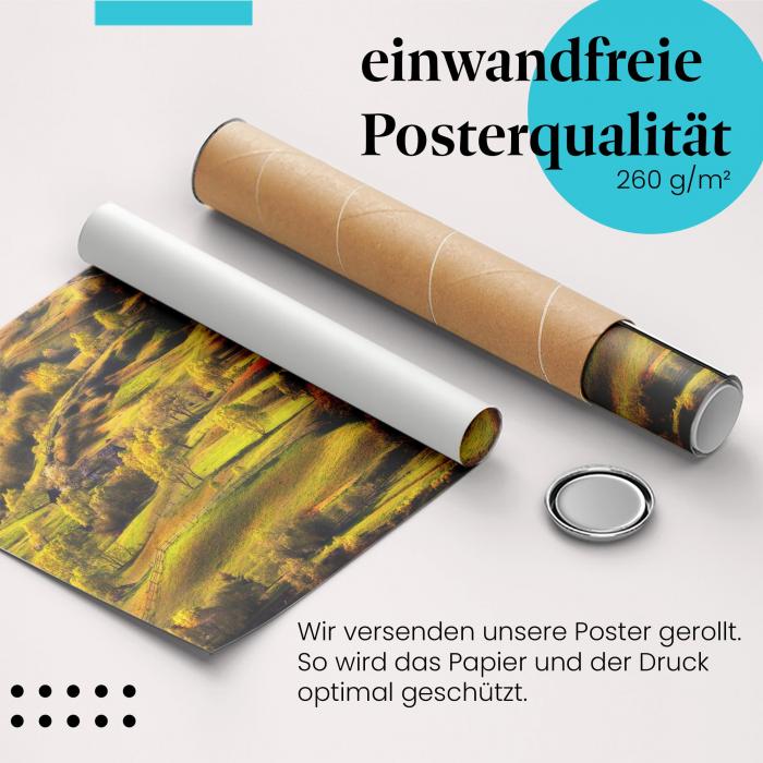 Gerolltes Poster "Ländliche Idylle" - Natur & Harmonie, sicher verpackt.