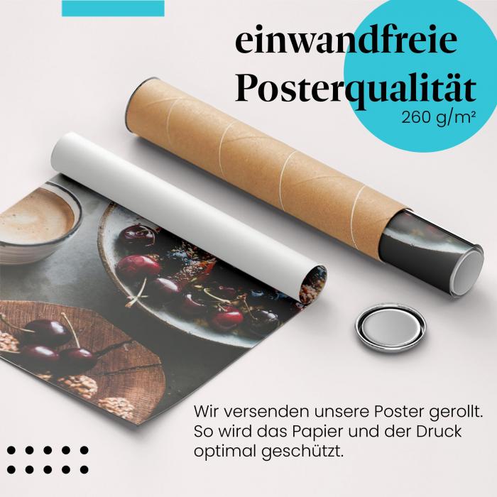 Gerolltes Poster "Gesundes Frühstück". Gesunde Ernährung, sicher verpackt.