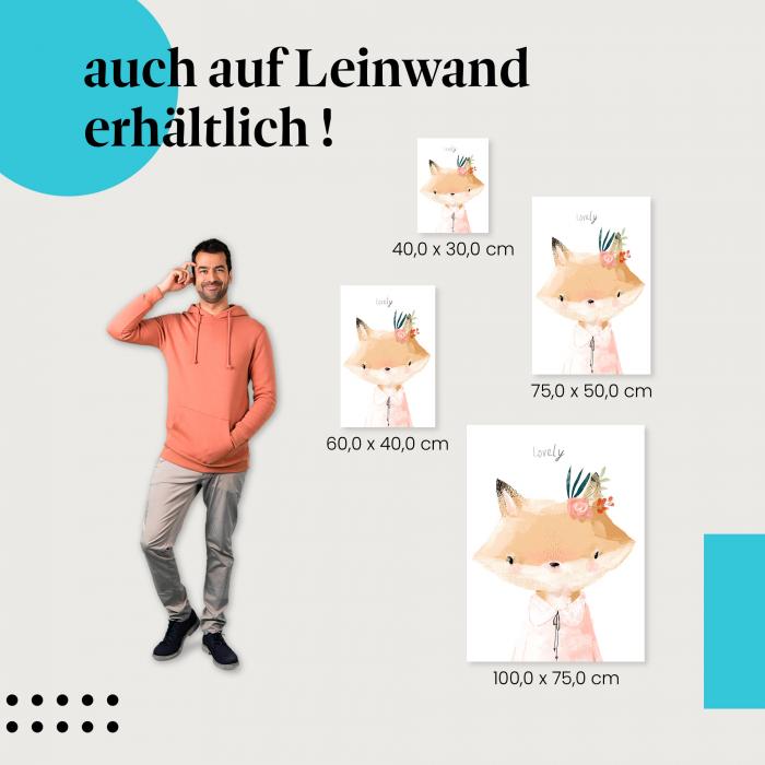 Fuchs: Leinwandbild. Blumen, charmant.
