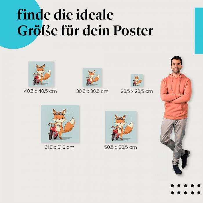 Entdecke die passende Größe: Fuchs: Motorrad, Regen, cool.
