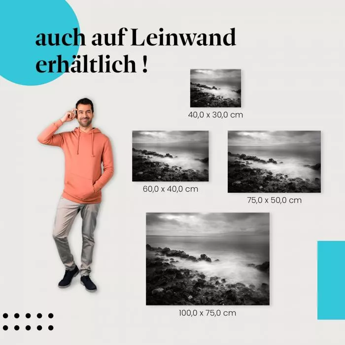 Brandung: Schwarz-Weiß | Postereck 1856