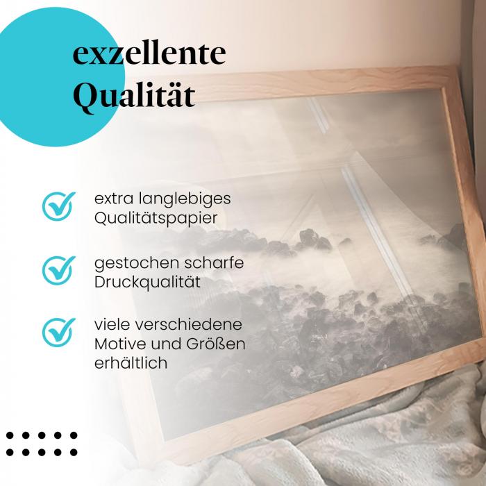 Preview: Brandung: Schwarz-Weiß | Postereck 1856