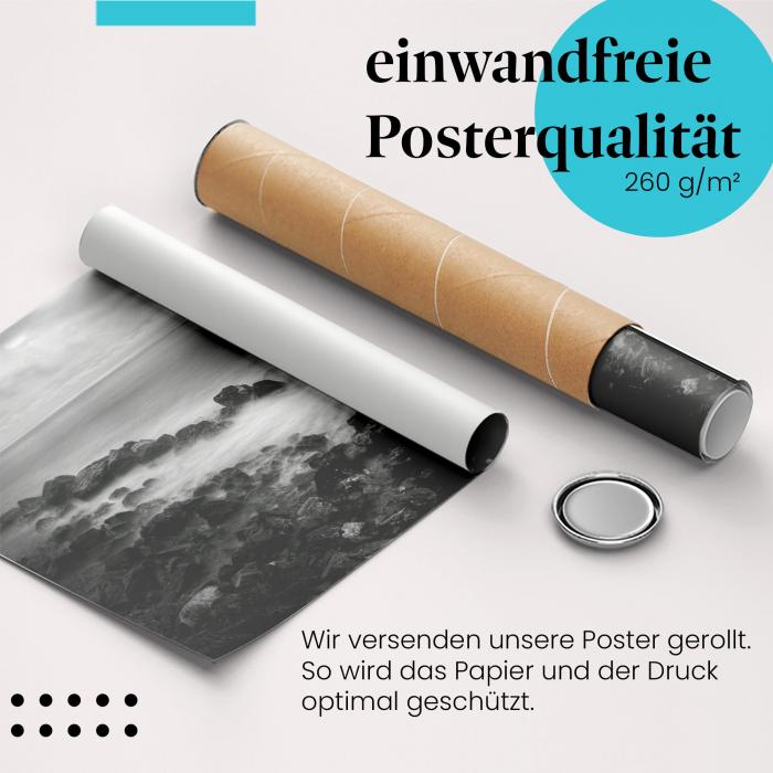 Preview: Brandung: Schwarz-Weiß | Postereck 1856