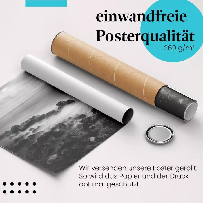 Brandung: Schwarz-Weiß | Postereck 1856