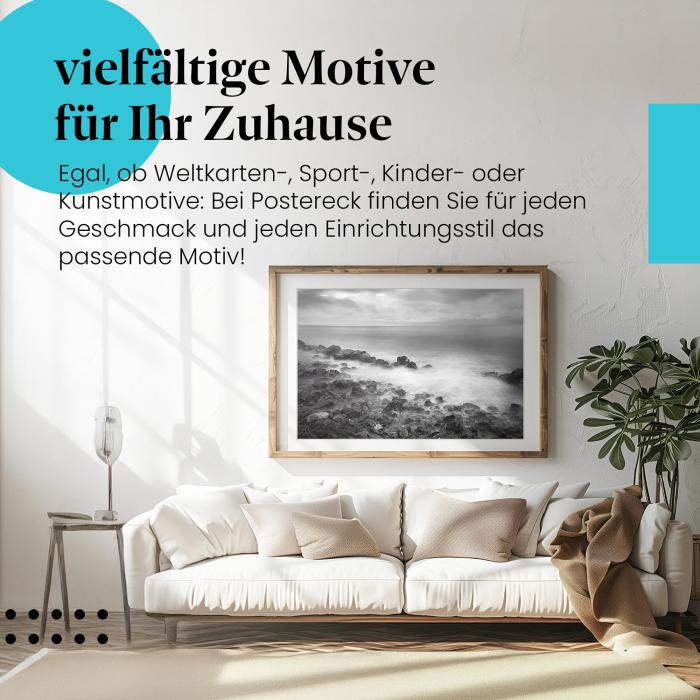 Preview: Brandung: Schwarz-Weiß | Postereck 1856