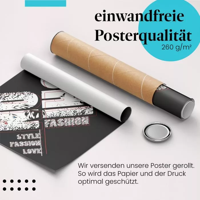 Abstrakte Grafik mit Frauengesichtern | Postereck 0731