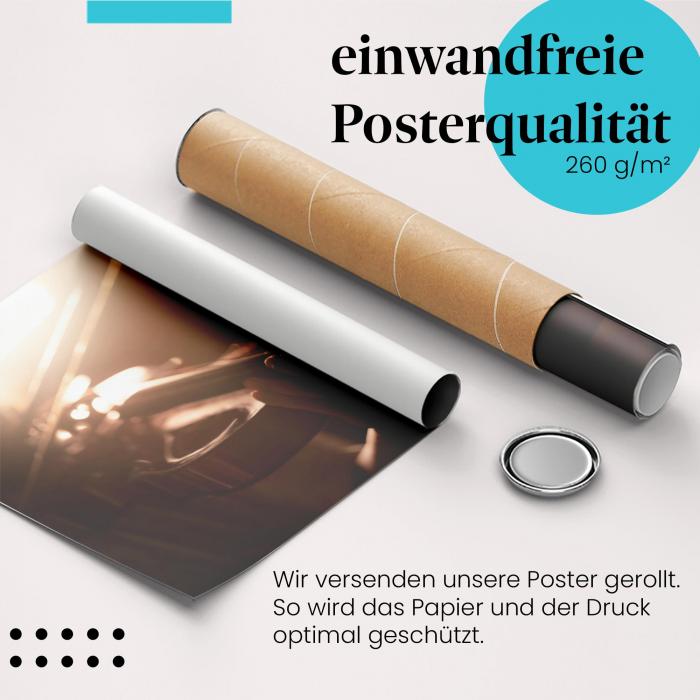 Gerolltes Poster "Geigenspiel". Musik & Emotion, sicher verpackt.