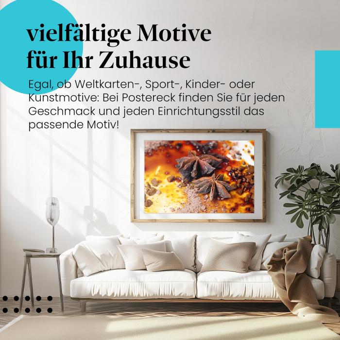 Leinwandbild "Gewürze": Nahaufnahme, Sternanis, Kaffee - intensiv & aromatisch.
