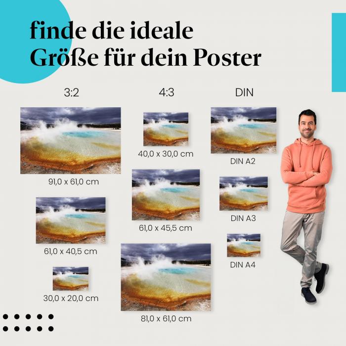Geysir Yellowstone Poster: Naturgewalten - Poster in verschiedenen Größen.