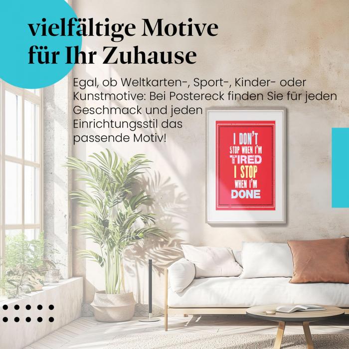 Motivation pur: Dieses Leinwandbild erinnert daran, dass Ziele mit Willenskraft und Durchhaltevermögen erreichbar sind.
