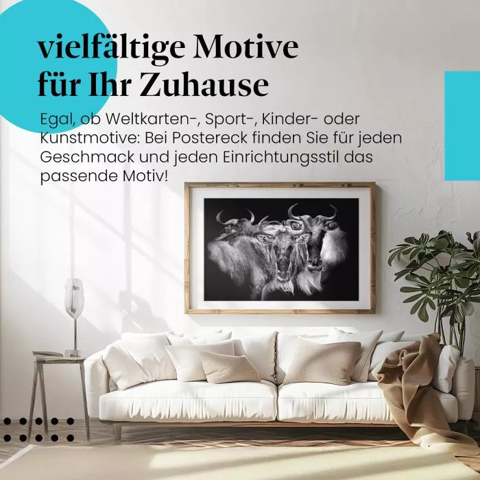 Gnus in der Savanne | Postereck 3423