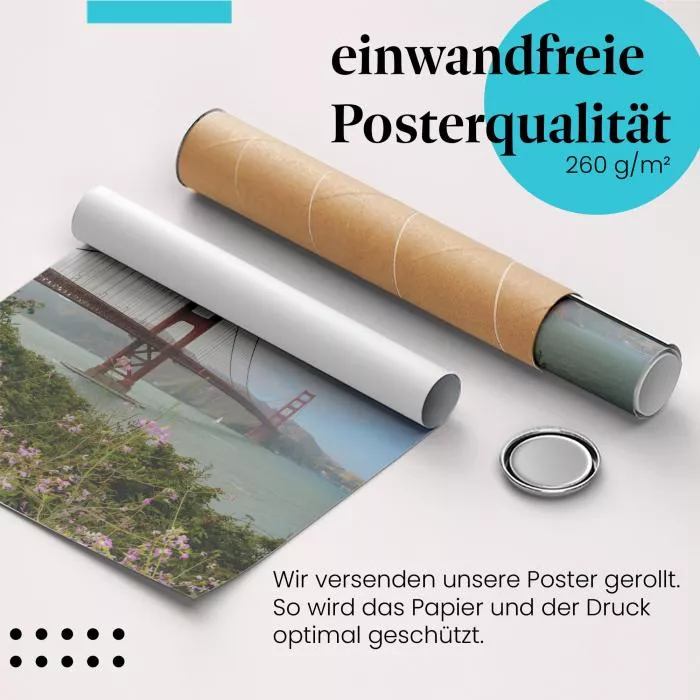 Golden Gate Bridge & Blumen | Postereck 1206