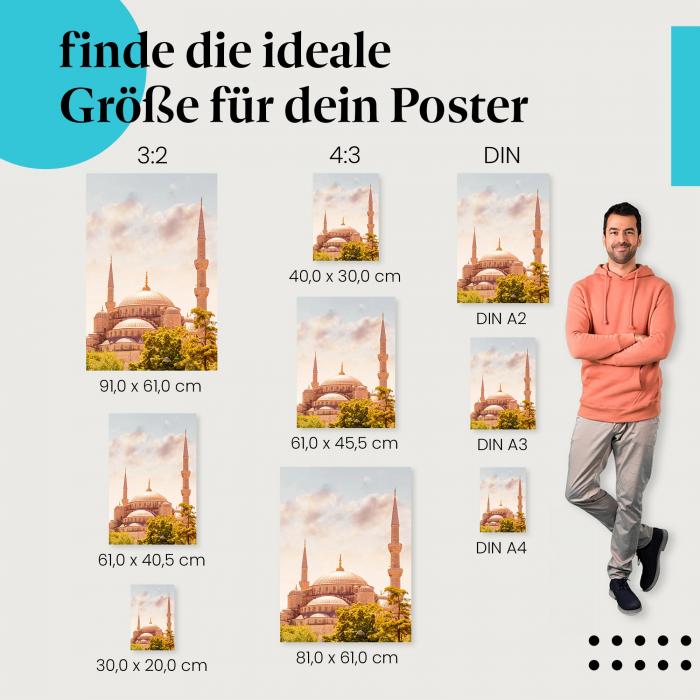 "Istanbuls Pracht: Die Goldene Moschee" - Poster mit goldener Kuppel & Bäumen